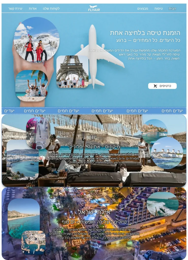 תיק עובודת של פלאיייר לתצוגה של עבודות של בונה אתרים וורדפרס